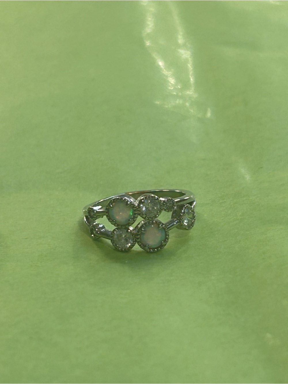 Two Vintage Styled Silver Crystal Rings - Picture 6 of 6